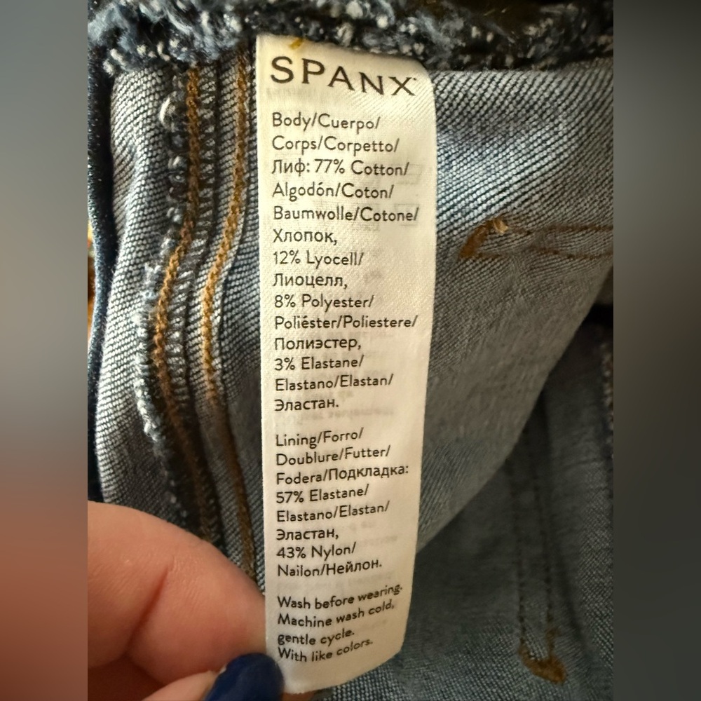 SPANX Distressed Ankle Skinny Jeans in Medium Wash women’s sz Small new nwt - Picture 12 of 13